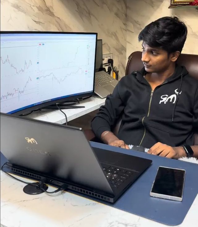 Sujal Patil at his trading desk